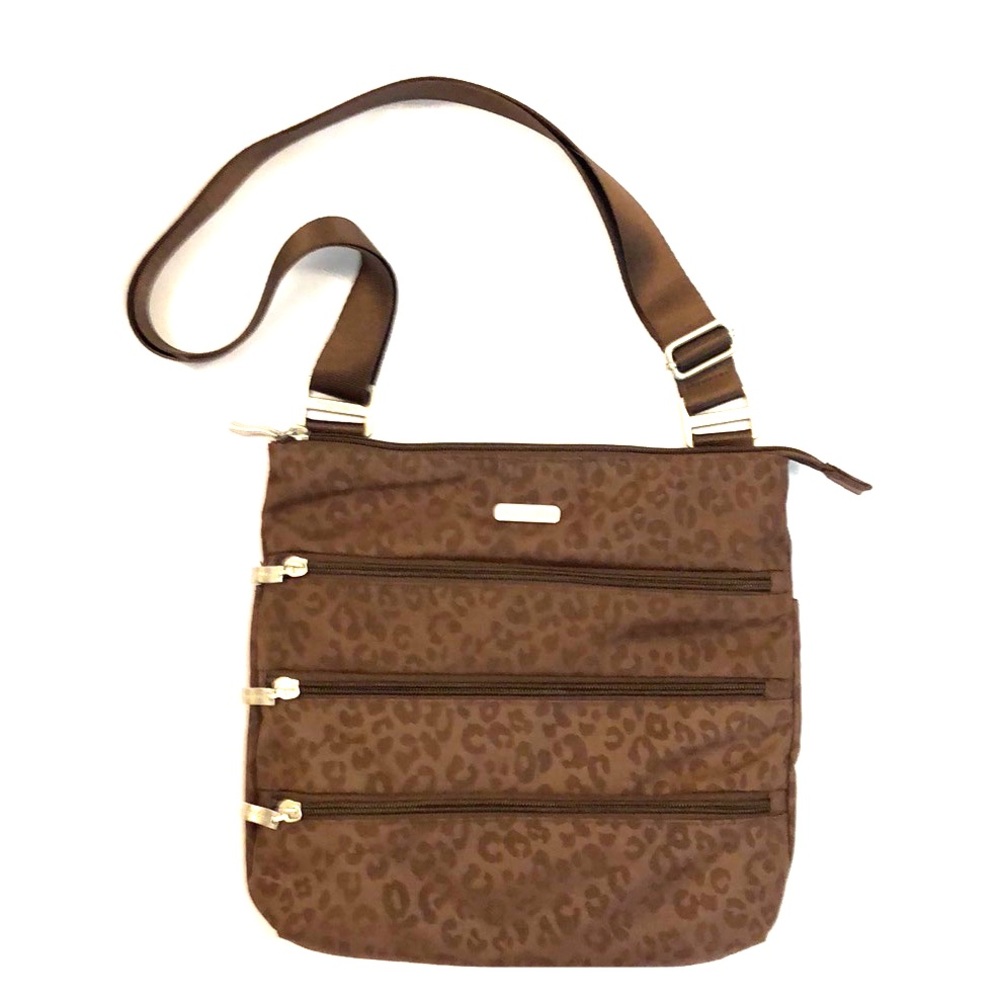💥Baggallini Mocha Cheeta-Embossed Crossbody Bagg